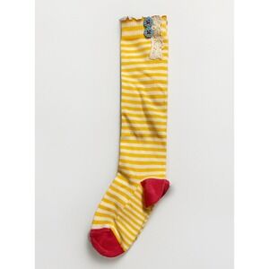 Matilda Jane Girls Striped Yellow Socks‎ Size Small Age 2-4